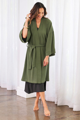 LADIES WAFFLE ROBE Dressing Gown, Soft 100% Cotton Wrap Kimono, Size 8-18  RZK560 £12.99 - PicClick UK